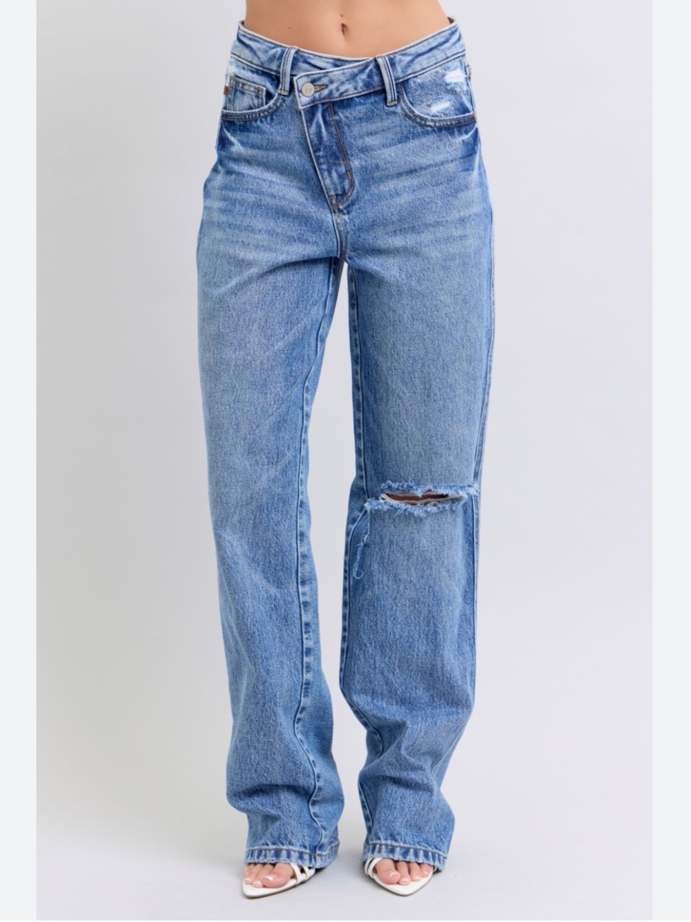 Judy Blue Reg/Plus Criss High Rise Dad Jeans Size: 25